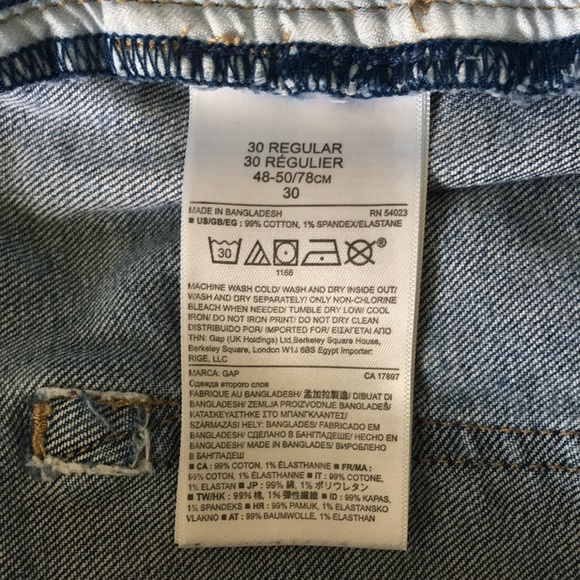 GAP Girlfriend Vintage Mid-Rise Medium Indigo Distressed Jeans, 30r ❤️ - Picture 13 of 15